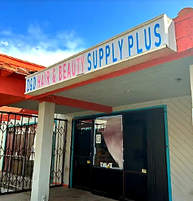 D&D Hair & Beauty Supply Plus storefront on University Ave, Riverside